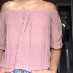 Pink off the shoulder shirt!